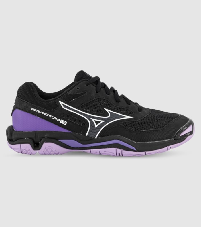 MIZUNO WOMENS WAVE PHANTOM 3 NB - BLACK WHITE LUPINE