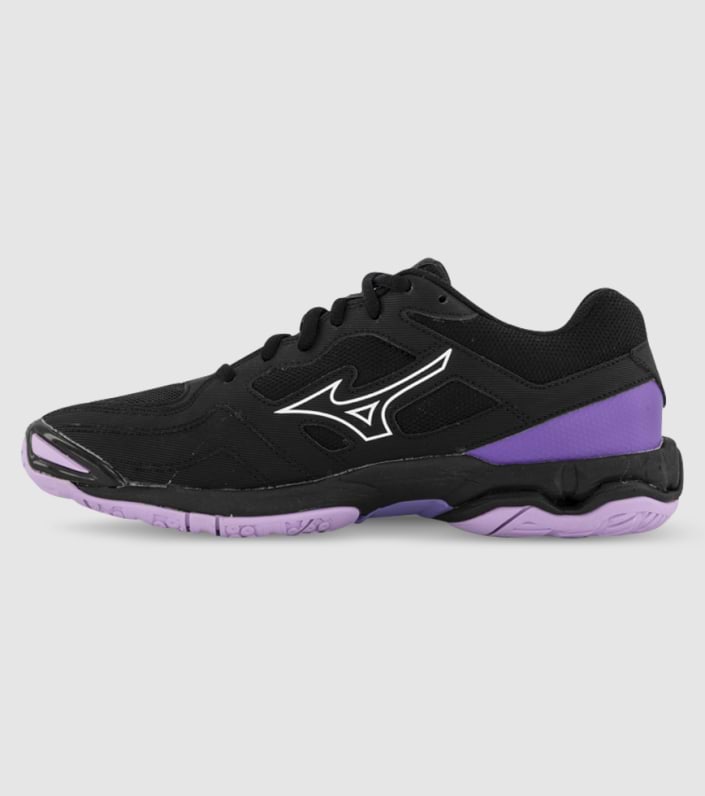 MIZUNO WOMENS WAVE PHANTOM 3 NB - BLACK WHITE LUPINE - Image 3