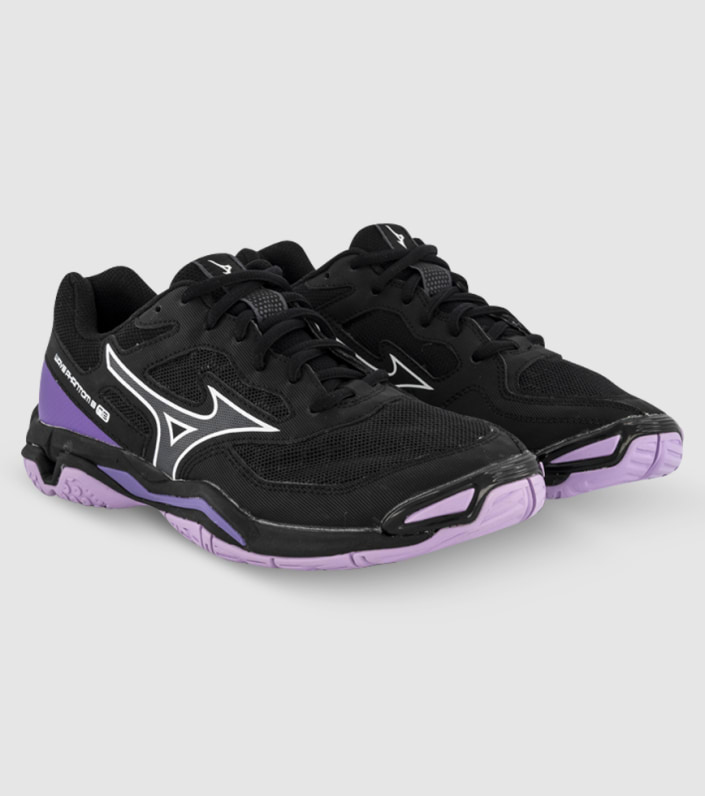 MIZUNO WOMENS WAVE PHANTOM 3 NB - BLACK WHITE LUPINE - Image 4