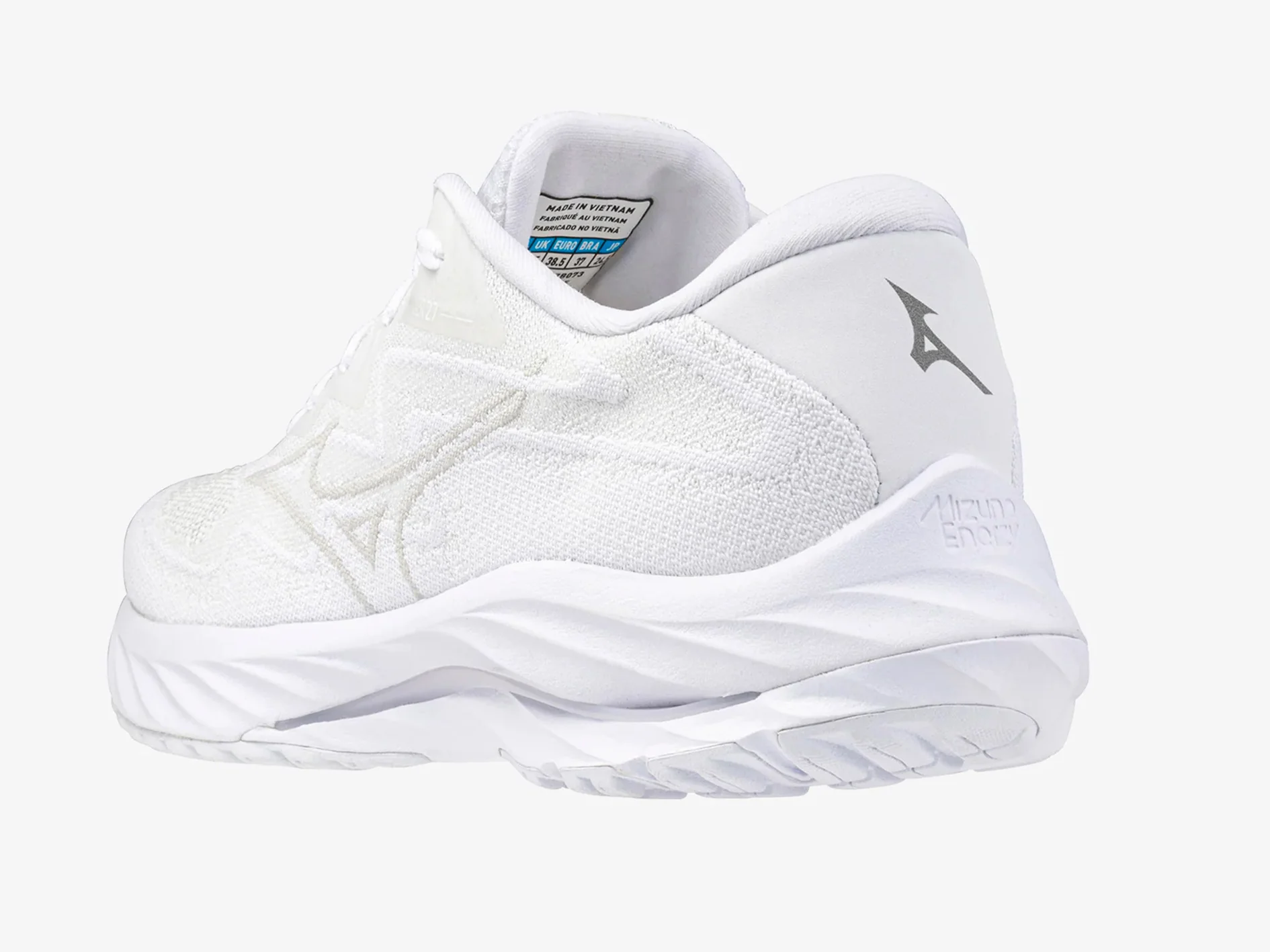 MIZUNO WOMENS WAVE RIDER 27 SSW - WHITE ULTIMATE GREY NIMBUS CLOUD - Image 9