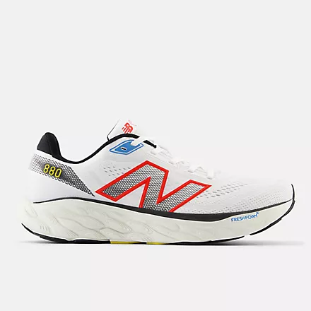 NEW BALANCE MENS FRESH FOAM X 880 V14 - WHITE NEO FLAME BLACK