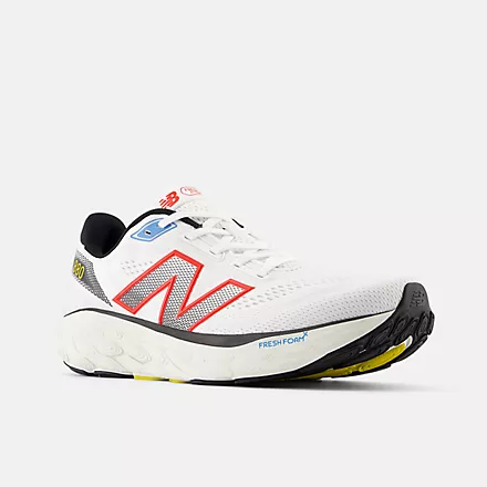 NEW BALANCE MENS FRESH FOAM X 880 V14 - WHITE NEO FLAME BLACK - Image 2