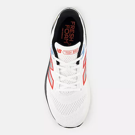 NEW BALANCE MENS FRESH FOAM X 880 V14 - WHITE NEO FLAME BLACK - Image 4