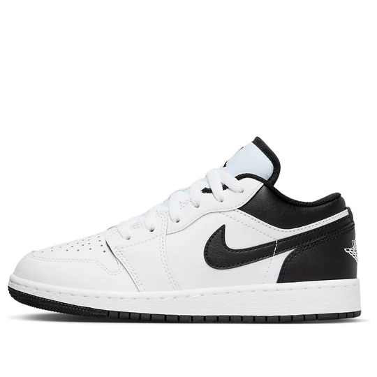 NIKE KIDS AIR JORDAN 1 LOW (GS) - WHITE BLACK WHITE - Image 8