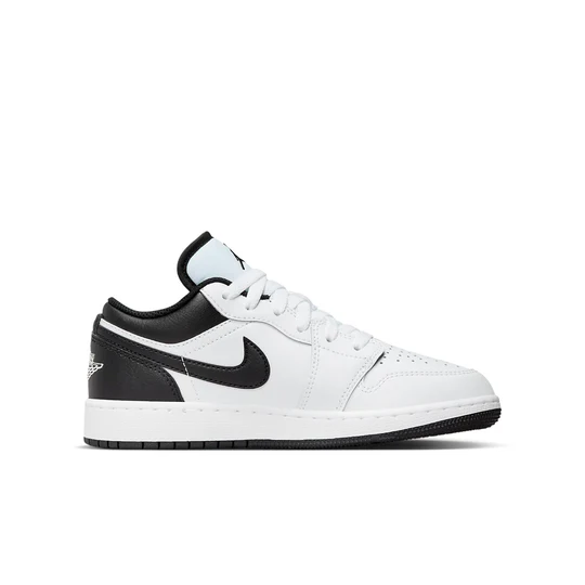 NIKE KIDS AIR JORDAN 1 LOW (GS) - WHITE BLACK WHITE