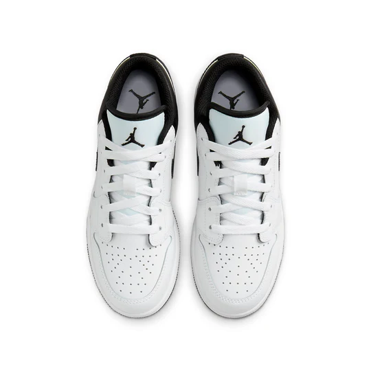 NIKE KIDS AIR JORDAN 1 LOW (GS) - WHITE BLACK WHITE - Image 4