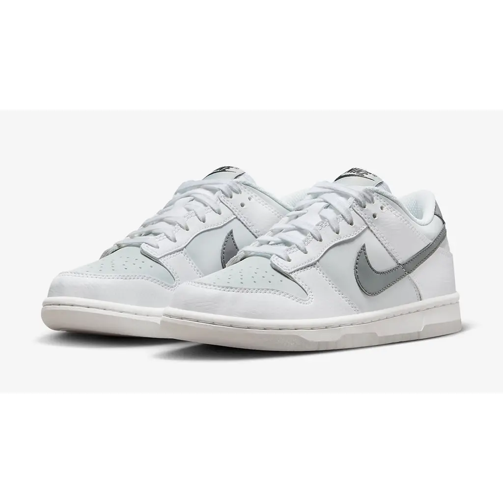NIKE KIDS NIKE DUNK LOW GS - WHITE SMOKE GREY PURE PLATINUM - Image 2