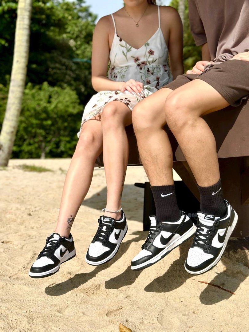 NIKE KIDS NIKE DUNK LOW "PANDA" (GS) - WHITE BLACK WHITE - Image 7