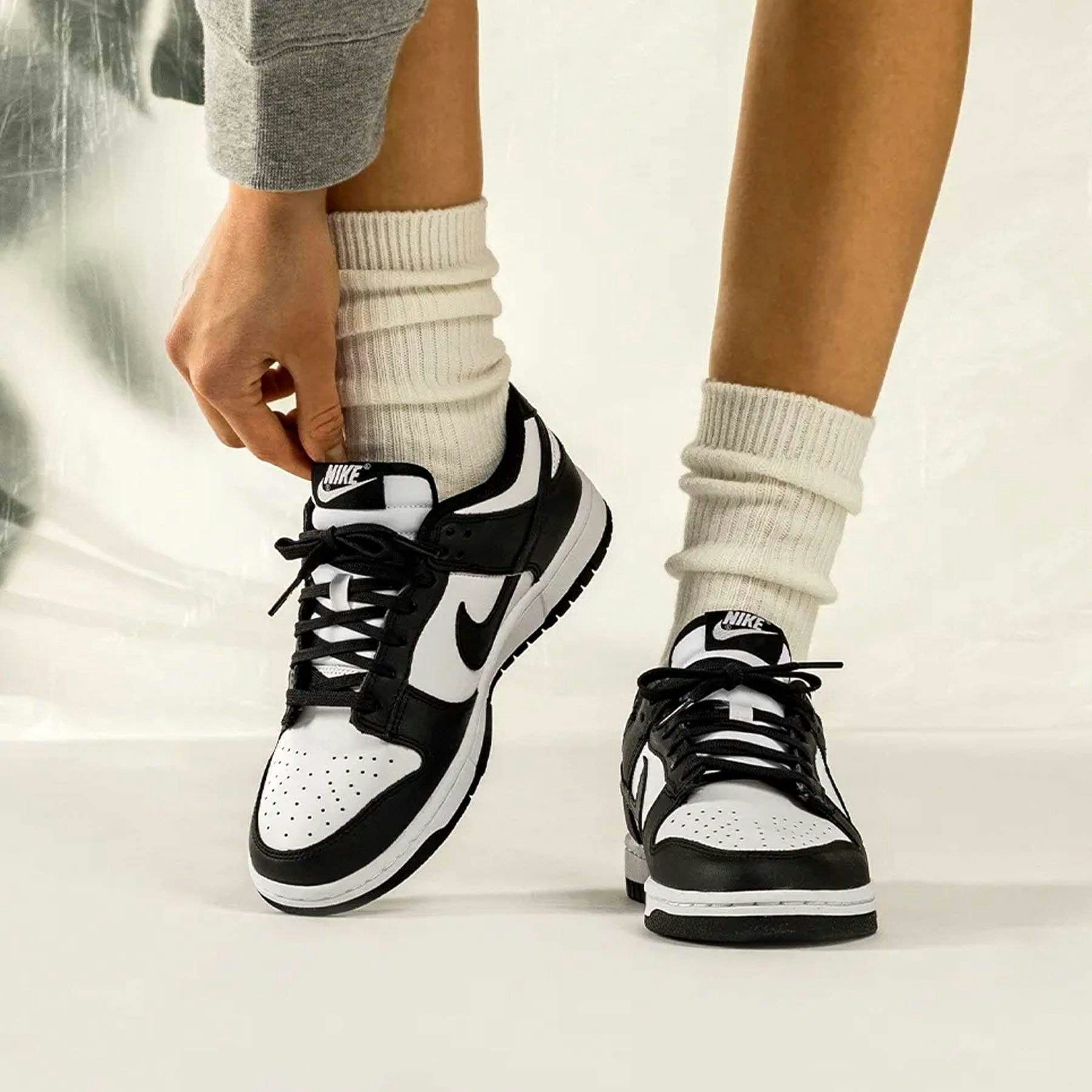 NIKE KIDS NIKE DUNK LOW "PANDA" (GS) - WHITE BLACK WHITE - Image 8