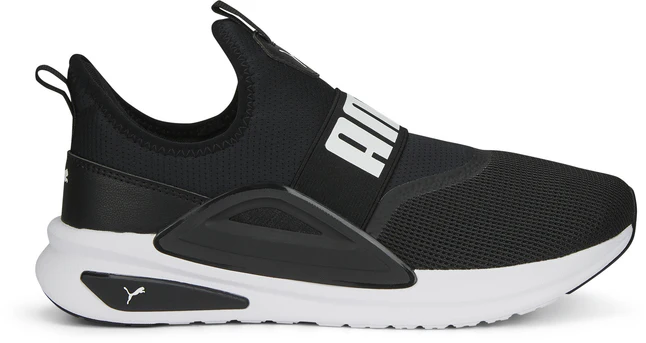 PUMA MENS SOFTRIDE ENZO EVO SLIP ON - BLACK WHITE