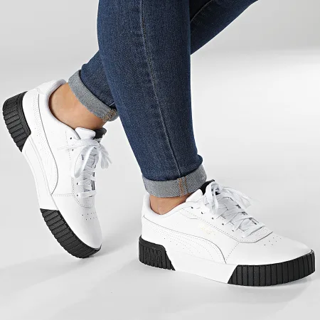 PUMA WOMENS CARINA 2.0 - WHITE PUMA TEAM GOLD BLACK - Image 9