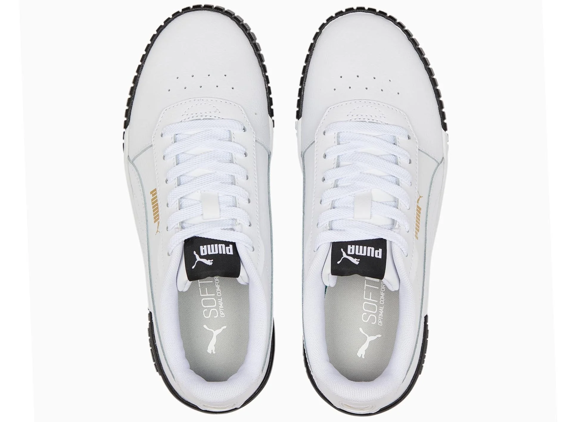 PUMA WOMENS CARINA 2.0 - WHITE PUMA TEAM GOLD BLACK - Image 4