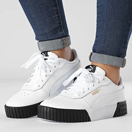 PUMA WOMENS CARINA 2.0 - WHITE PUMA TEAM GOLD BLACK - Image 8