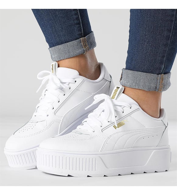 PUMA WOMENS KARMEN REBELLE - PUMA WHITE PUMA WHITE - Image 10