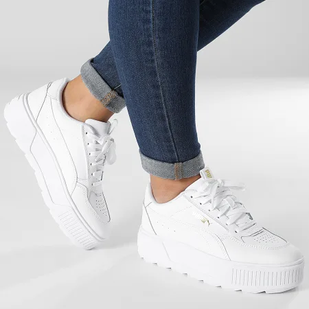 PUMA WOMENS KARMEN REBELLE - PUMA WHITE PUMA WHITE - Image 9