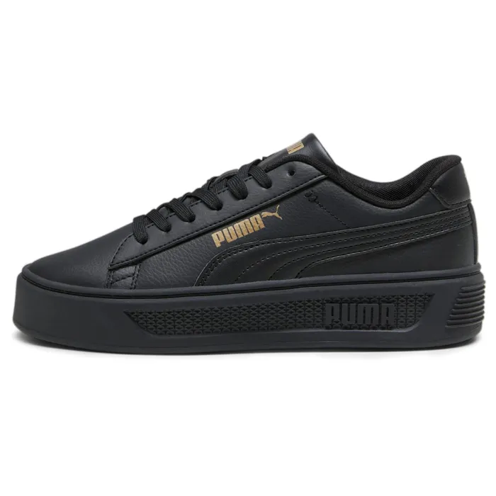 PUMA WOMENS SMASH PLATFORM V3 - PUMA BLACK PUMA GOLD