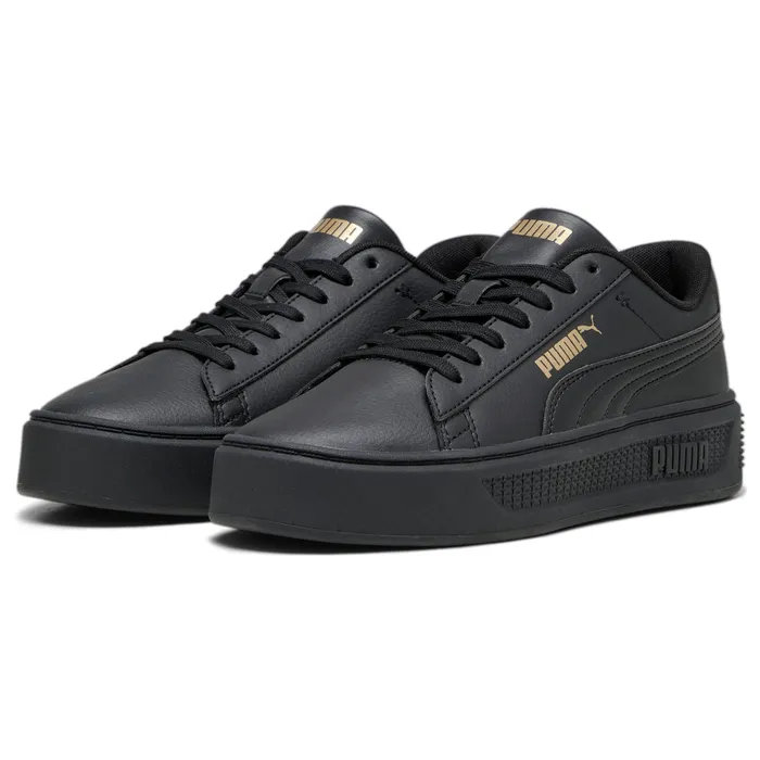 PUMA WOMENS SMASH PLATFORM V3 - PUMA BLACK PUMA GOLD - Image 3