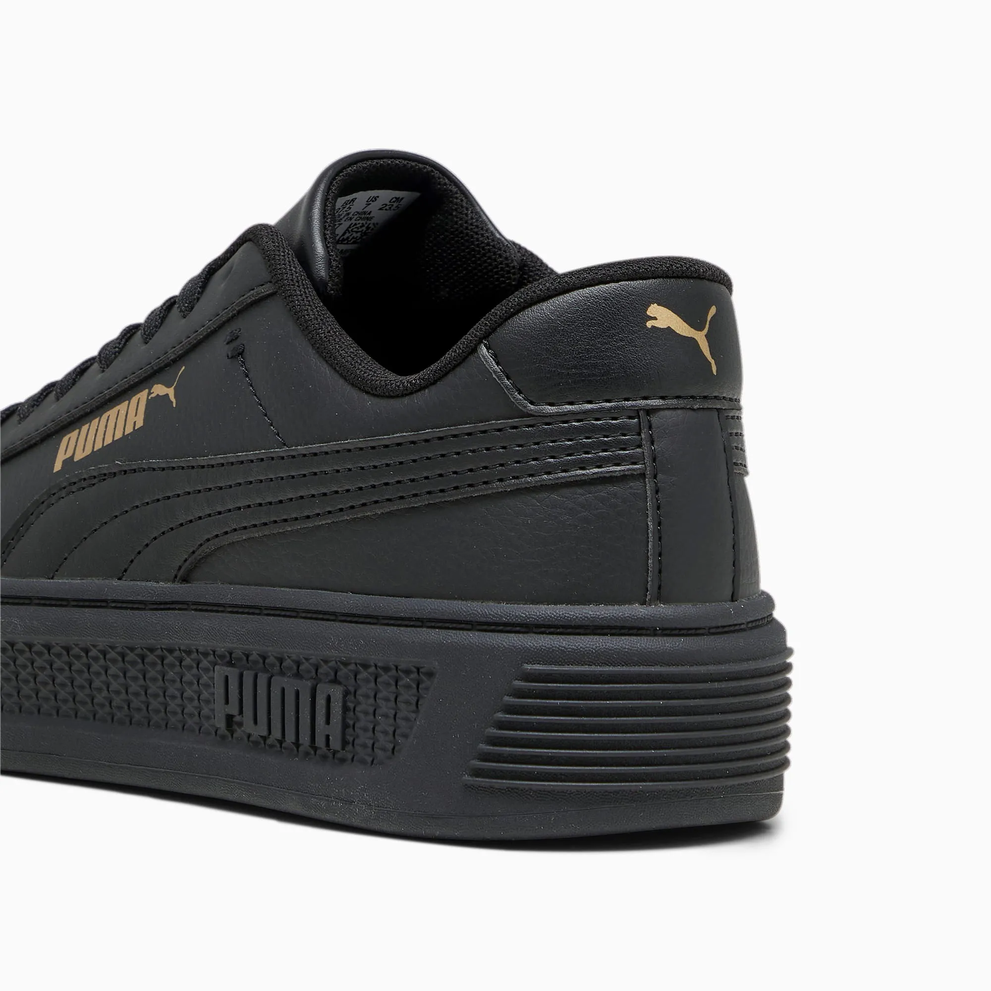 PUMA WOMENS SMASH PLATFORM V3 - PUMA BLACK PUMA GOLD - Image 6