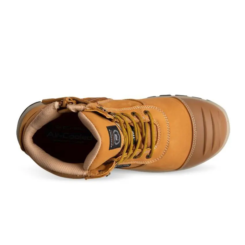 SKECHERS MENS LEATHER COMPOSITE TOE WORK BOOT - WHEAT - Image 2