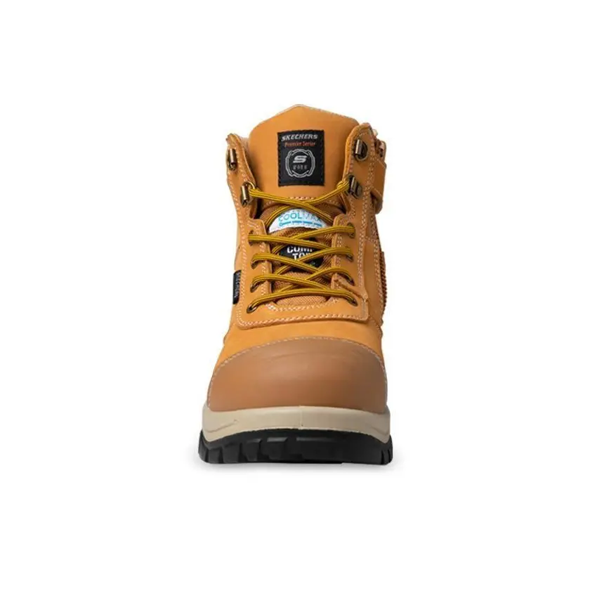 SKECHERS MENS LEATHER COMPOSITE TOE WORK BOOT - WHEAT - Image 6