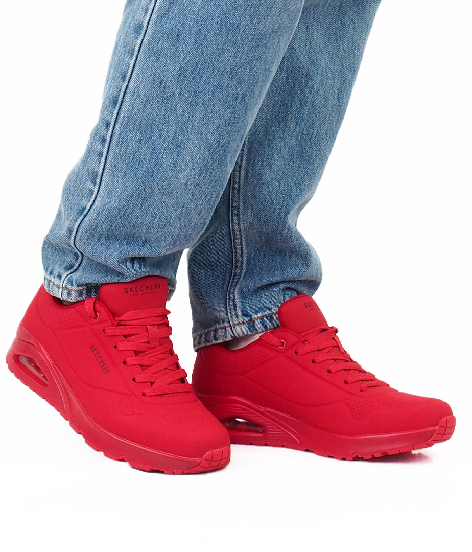 SKECHERS MENS UNO STAND ON AIR - RED - Image 6